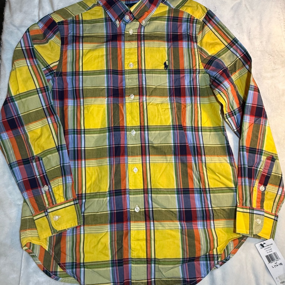 Ralph Lauren Yellow and Blue Plaid Shirt